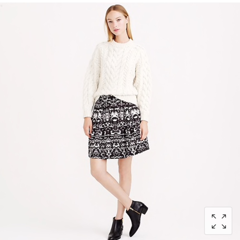JCrew blurred ikat pleated skirt